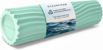 Oceanfoam Tidal Roller - Seafoam - Muscle Massage Foam Roller for Back Pain & Stretching - Firm and