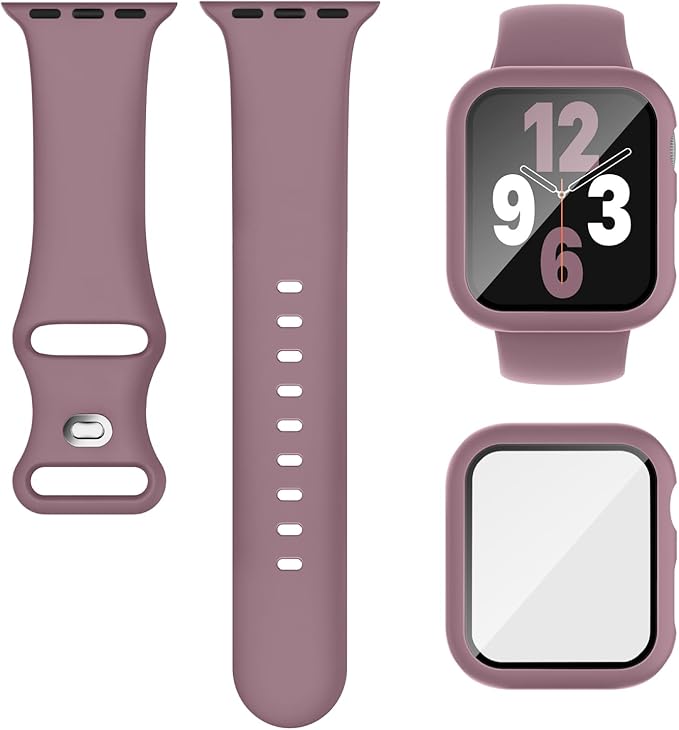 Compatible for Apple Watch Series 11 10 Band 42mm and Case with Screen Protector, Soft Silicone