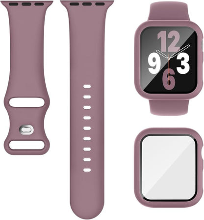 Compatible for Apple Watch Series 11 10 Band 46mm and Case with Screen Protector, Soft Silicone
