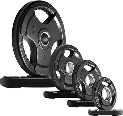 RitFit Olympic Rubber Grip Plates for Barbell, 2-Inch Weight Plates for Weightlifting and Strength