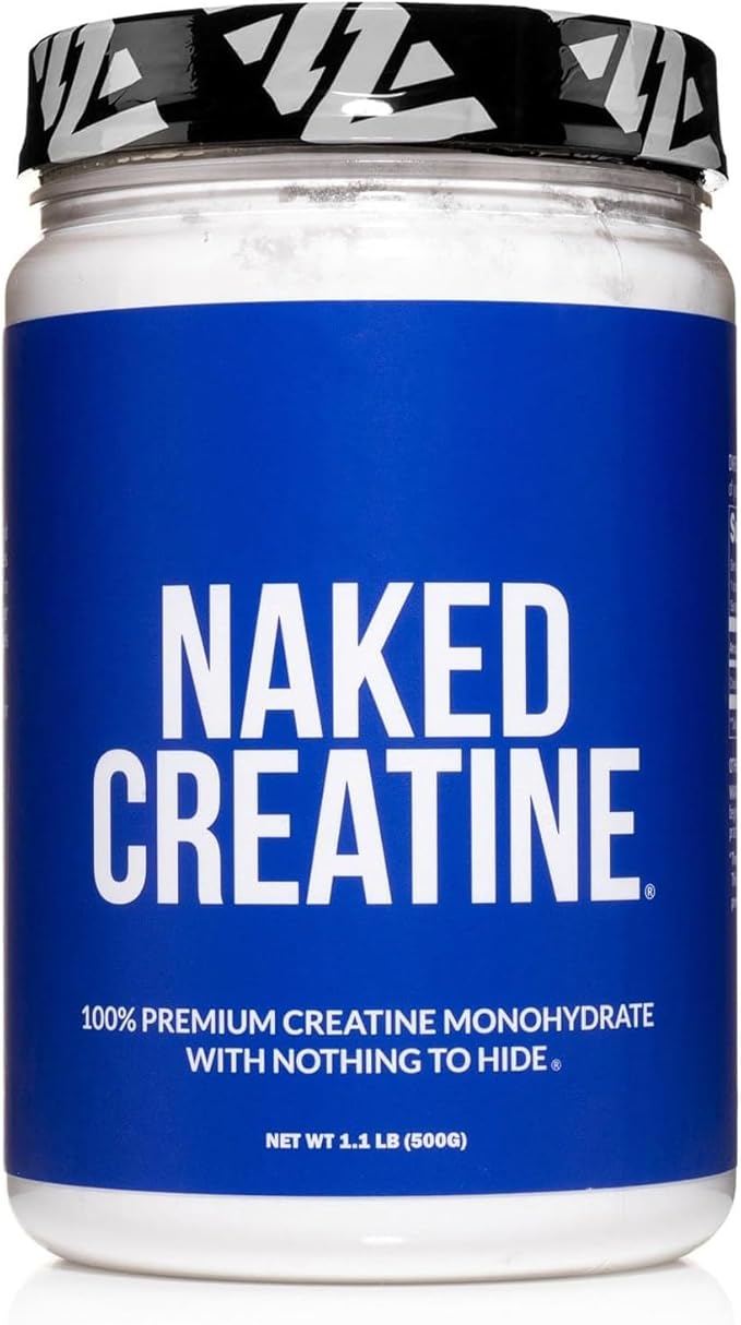 NAKED Pure Micronized Creatine Monohydrate Powder - Unflavored, 500g, 1.1lb Bulk - Vegan, Non-GMO