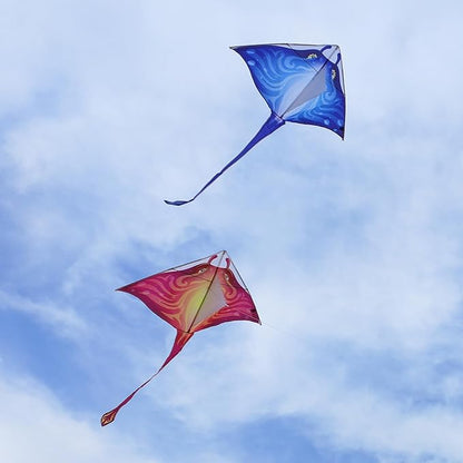 Mint's Colorful Life Devil Fish Kite for Kids and Adults，Easy to Fly Delta Kites Single Line Large
