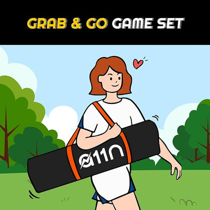 A11N Outdoor Volleyball and Badminton Combo Set - Includes Adjustable Height Anti-Sag Net