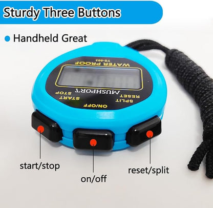 Waterproof Stopwatch Timer Only Stopwatch Mode, ON/Off Silent Simple Operation, Without Clock Date