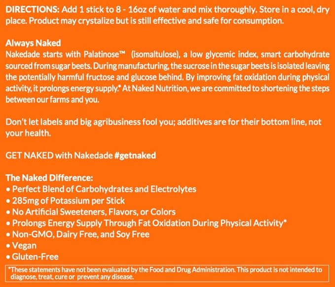 Nakedade Citrus – Performance Enhancing Sports Drink Powder - Electrolyte Powder – No GMOs or