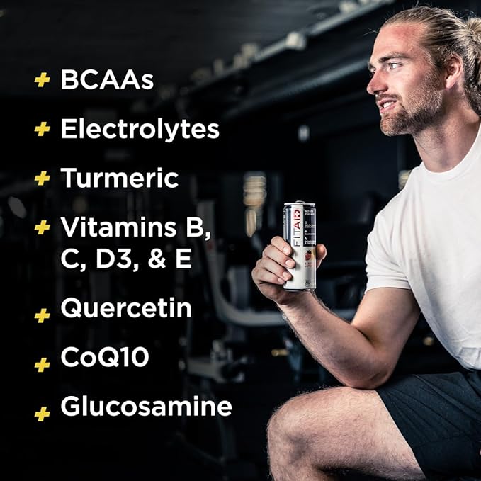 LIFEAID FITAID Post Workout Recovery Drink, Strawberry Lemonade, BCAAs, Glucosamine, Electrolytes