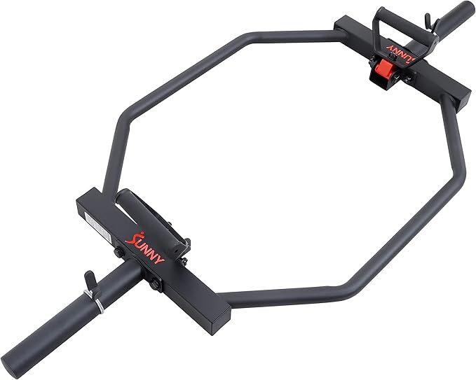 Sunny Health & Fitness Strength Training Olympic Hex Bar Barbell, High Load Capacity, Swivel