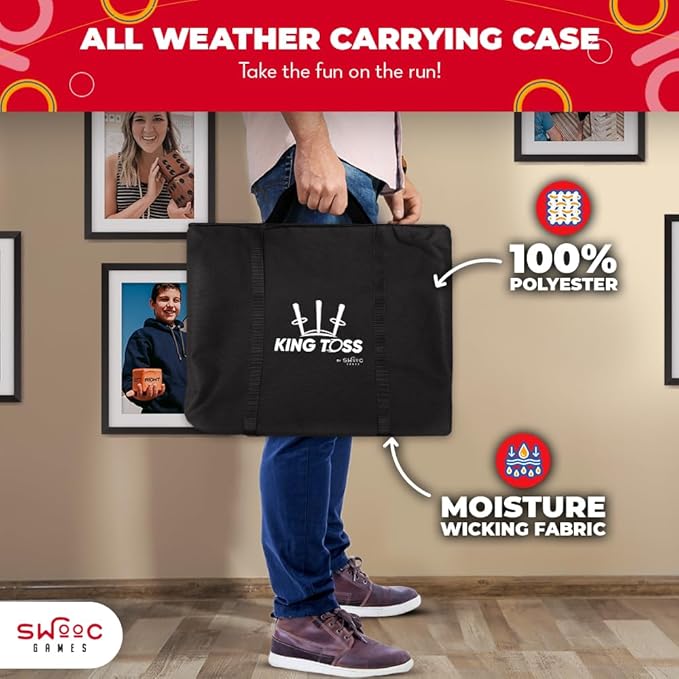 SWOOC Games - King Toss™ | Giant Ring Toss Game for Kids and Adults (4ft x 4ft) | Weatherproof