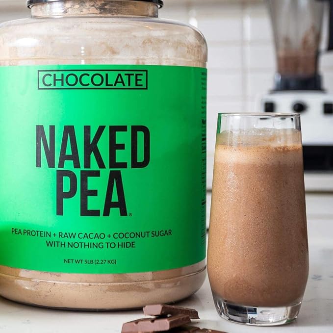NAKED nutrition Chocolate Naked Pea Protein Isolate - 5Lb Bulk, Plant Based, Vegetarian & Vegan