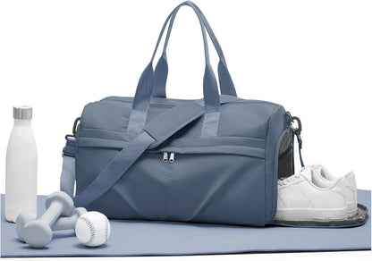 Gym Bag for Women Men with Shoe Compartment, Sport Duffel Bag, Waterproof Travel Weekender