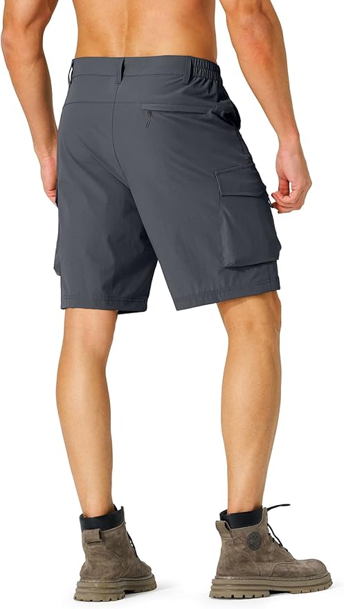 Men's Hiking Cargo Shorts Quick Dry Lightweight Travel Shorts with Multi Pockets for Fishing