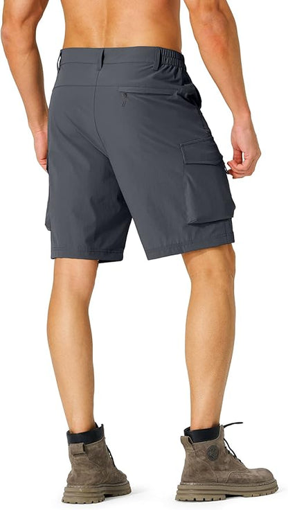 Men's Hiking Cargo Shorts Quick Dry Lightweight Travel Shorts with Multi Pockets for Fishing
