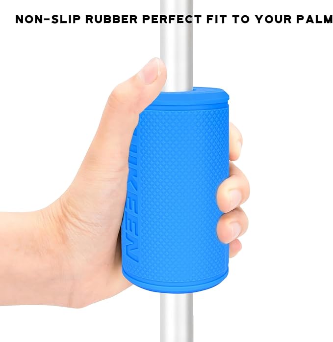 Hikeen Thick Bar Dumbbell Grips,Non Slip Hard Rubber Barbell Grips,Grips for Weight Lifting, Muscle