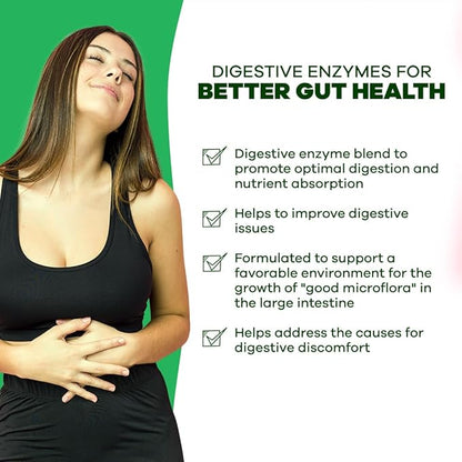GOBIOTIX Digestive Enzymes Supplement with Prebiotics and Probiotics for Women and Men - Gut
