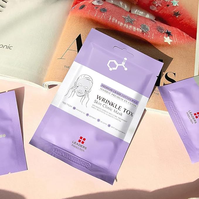 Leaders Insolution Wrinkle Tox Skin Clinic Mask | Adenosine-Infused Anti-Aging Facial Sheet for
