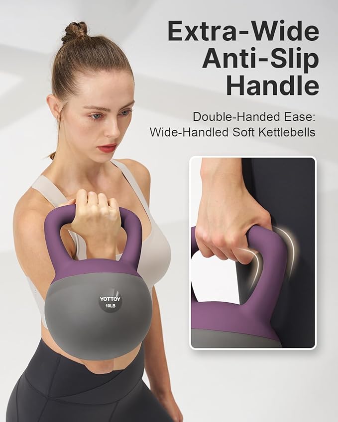 YOTTOY Soft Kettlebell, Set for Strength Training Kettlebells & Home Workouts, Soft-Sided Cushioned