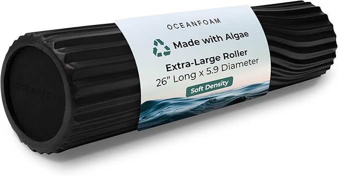 Oceanfoam Tsunami Roller (Black) - Soft, Textured Foam Roller for Physical Therapy, Back Pain