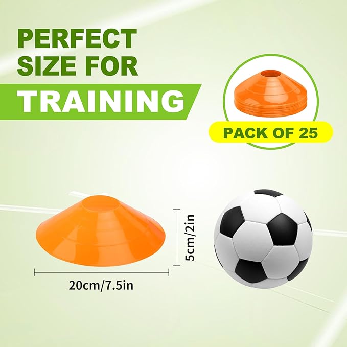 Ashsajkd(Set of 25/50/100 - Agility Soccer Cones with Carry Bag and for ï¼?Football Cones for