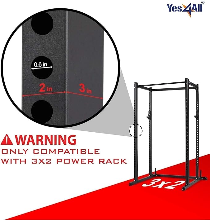 Yes4All Power Rack J-Hooks & Attachments ??Heavy Duty Barbell Holders Compatible with 2x2 & 3x3