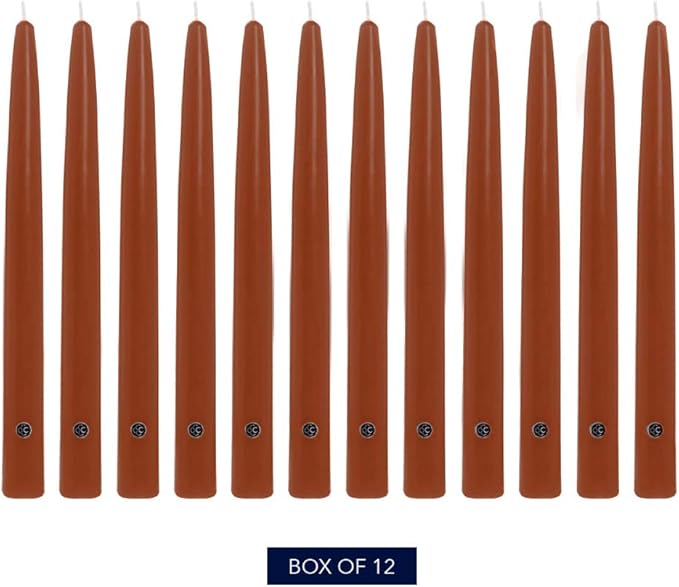 Colonial Candle Unscented Taper Candle, Handipt Collection, Amber, 10 in, Pack of 12 - Up to 8