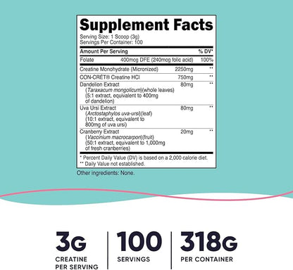 Nutricost Creatine Monohydrate Powder for Women, Micronized, Unflavored, 100 Servings - Vegetarian