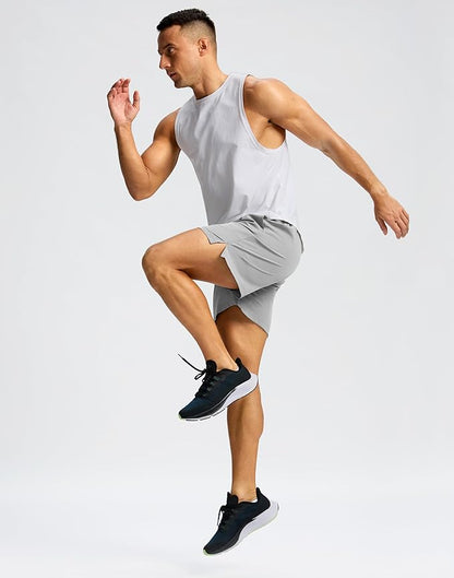 Men's Running Shorts with Zipper Pockets 9 Inch/ 7 Inch / 5 Inch Lightweight Quick Dry Gym Workout