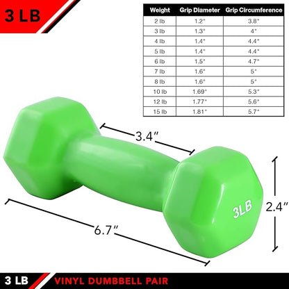 JFIT Dumbbell Pairs or Sets – Neoprene & Vinyl Coated Hand Weights for Home Gym, Strength Training