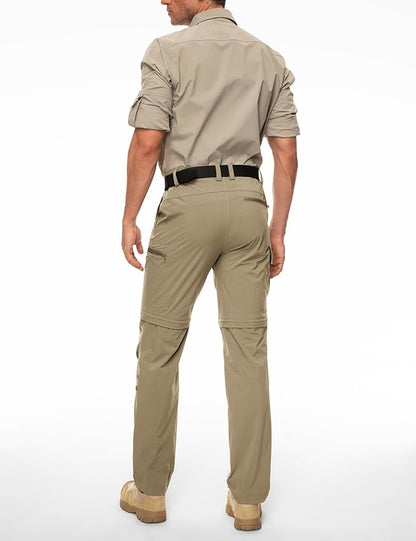Wespornow Men's-Convertible-Hiking-Pants Quick Dry Lightweight Zip Off Breathable Cargo Pants for