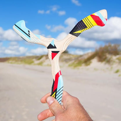 Wooden Boomerang Hurricane v2 | Handcrafted Returning Boomerang | Easy-to-Throw Design for