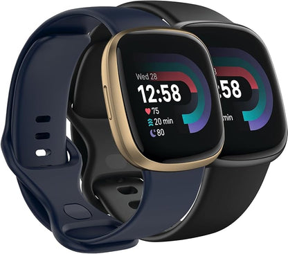 Compatible with Fitbit Versa 4 / Fitbit Versa 3 / Fitbit Sense/Sense 2 Bands, Soft Silicone