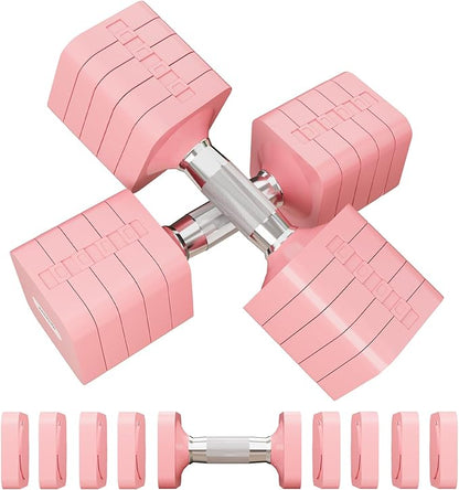 15LB 20LB 40LB 50LB Adjustable Dumbbell Set Free Weights Dumbbells Set for Women Men Hand Weights