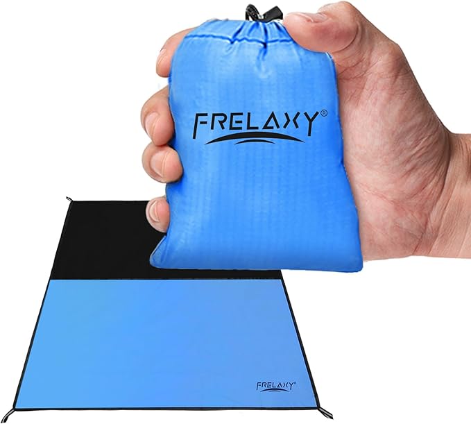 Frelaxy Pocket Picnic Blanket, Waterproof Sandproof Beach Mat, Compact Camping Tarp for Festivals