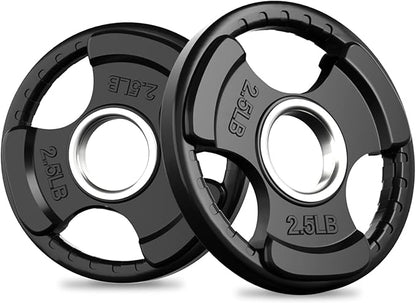 RitFit Olympic Rubber Grip Plates for Barbell, 2-Inch Weight Plates for Weightlifting and Strength