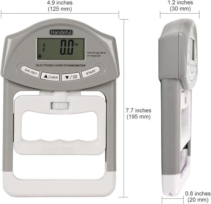 Handeful Grip Strength Tester Trainer - Dynamometer Handgrip Measurer Meter, Handheld Strengthener