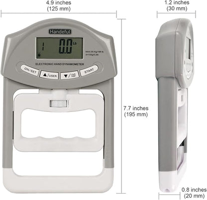 Handeful Grip Strength Tester Trainer - Dynamometer Handgrip Measurer Meter, Handheld Strengthener