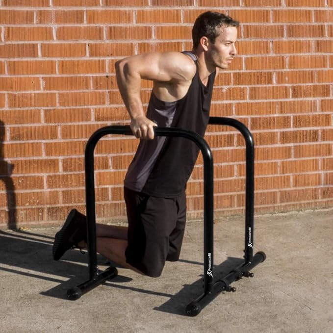 ProsourceFit Power Dip Station Adjustable Height Upper Body Equipment for Home Gym