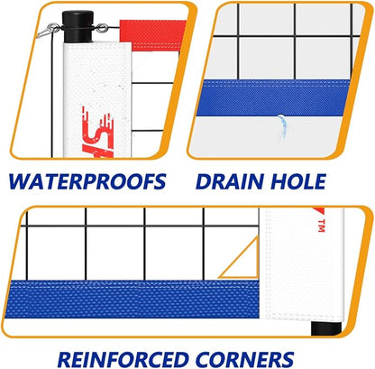 Outdoor Heavy Duty Volleyball Net Set, Anti-Sag Design, Adjustable Aluminum Poles, Portable