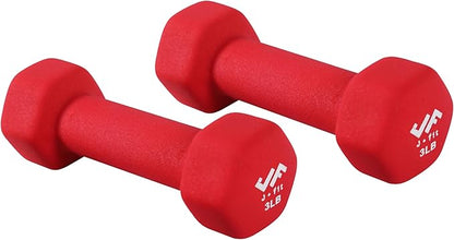 JFIT Dumbbell Pairs or Sets – Neoprene & Vinyl Coated Hand Weights for Home Gym, Strength Training