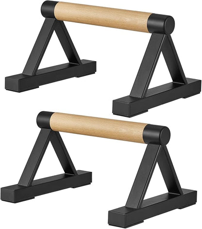 1 Pair Wooden Parallettes Push Up Bars for Men, Strength Training Pushup Stands Handles for Home