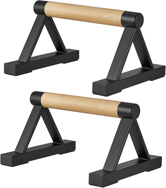 1 Pair Wooden Parallettes Push Up Bars for Men, Strength Training Pushup Stands Handles for Home