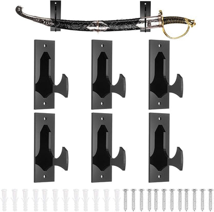 uxcell 6 Pcs Sword Holder Wall Mount Sword Racks Acrylic Wall Sword Display Hanger with Mounting