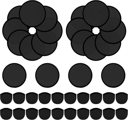 20PCS Foldable Flying Disc Fans with Bags, 9.8'' DIY Handheld Black Egde Fabric Folding Fan for