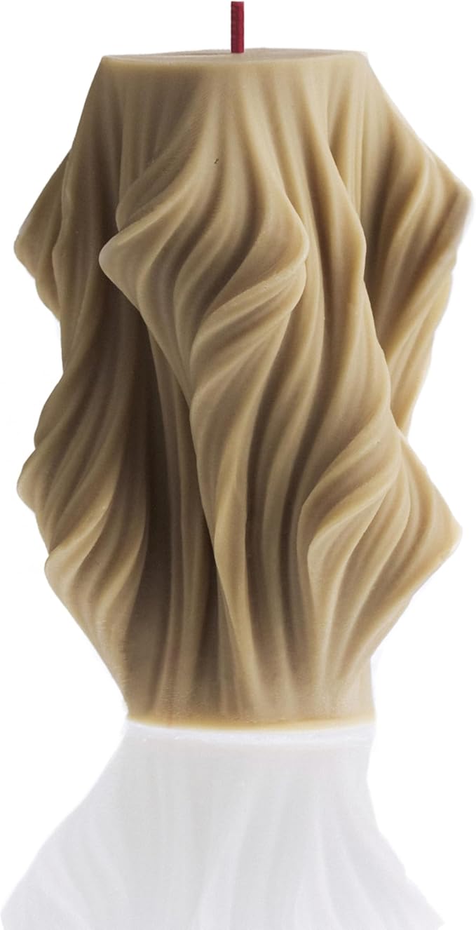 LAWA Cascading Wave Candle - Large Beautiful Handmade Pillar Scented Soy Wax Elegant Bubble