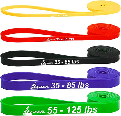 LEZER Resistance Bands - Pull Up Bands for Home Gym Fitness, Stretching, Physical Therapy &