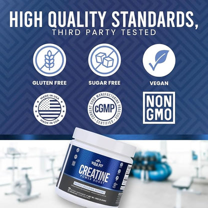 Micronized Creatine Monohydrate Powder, Vegan Creatine Powder Unflavoured, Supplements for Men