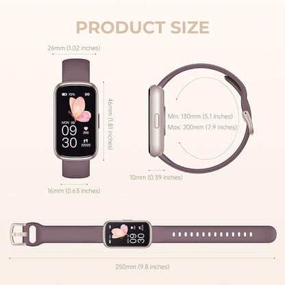 Health Fitness Tracker Smart Watch with 24/7 Heart Rate, Blood Oxygen, Sleep Tracker, Pedometer, 3
