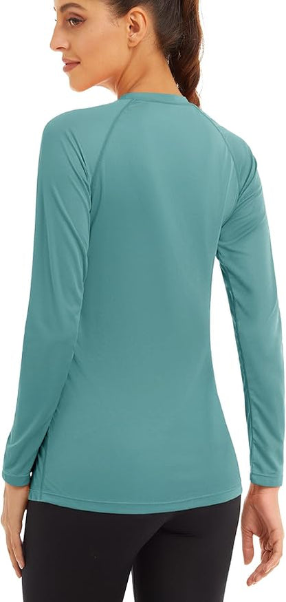 MAGCOMSEN Women's 2 Pack Long Sleeve Shirts UPF 50+ Sun Protection Quick Dry Swim Shirt for Rash