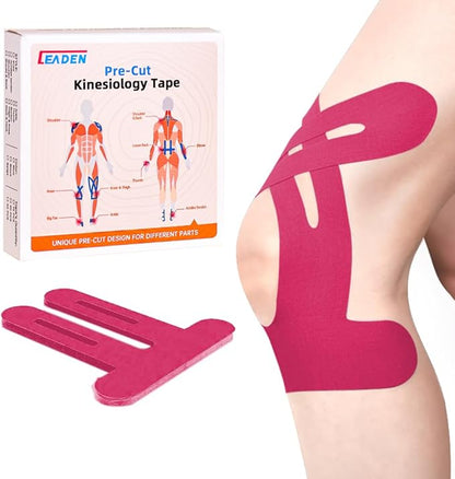 IEADEN Precut Kinesiology Tape for Knees, 20 Pcs - Knee Support & Stability, Knee Pain Relief