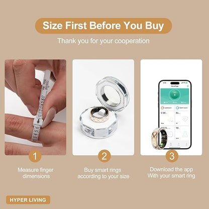 Smart Ring Health Tracker, Sleep Tracker Ring with Heart Rate, Waterproof Fitness Ring for Activity