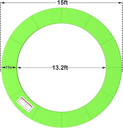 LANGXUN Universal Trampoline Repalcement Safety Pad, 8ft 10ft 12ft 14ft 15ft 16ft Waterproof
